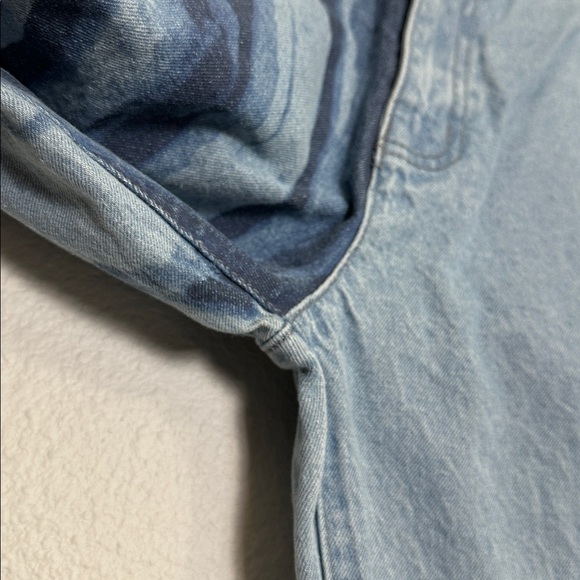 Maniere De Voir Marble Print Mom Jeans Size 8 High Waisted Distressed Denim Jean - Picture 3 of 14